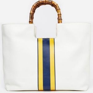 J McLaughlin Laurana Leather Top Handle Tote